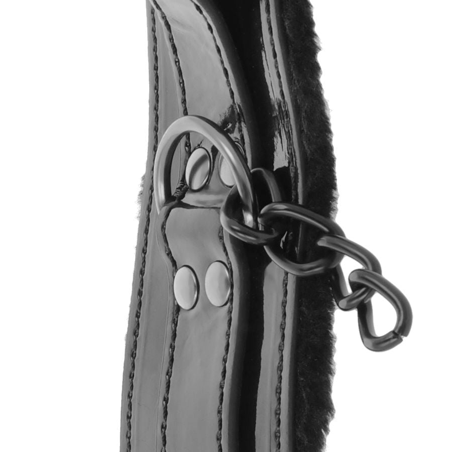 Darkness Bondage Darkness - Black Adjustable Leather Handcuffs With Padlock