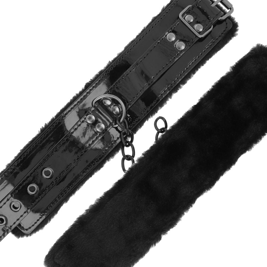 Darkness Bondage Darkness - Black Adjustable Leather Handcuffs With Padlock