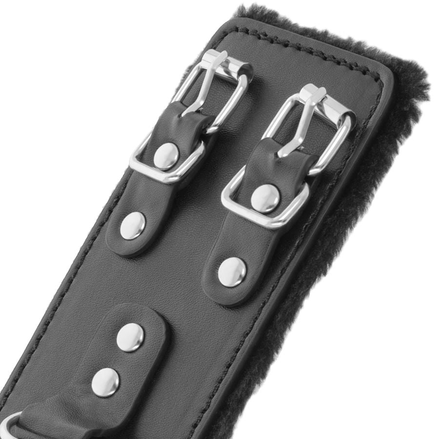 Darkness Bondage Darkness - Black Adjustable Leather Handcuffs With Lining