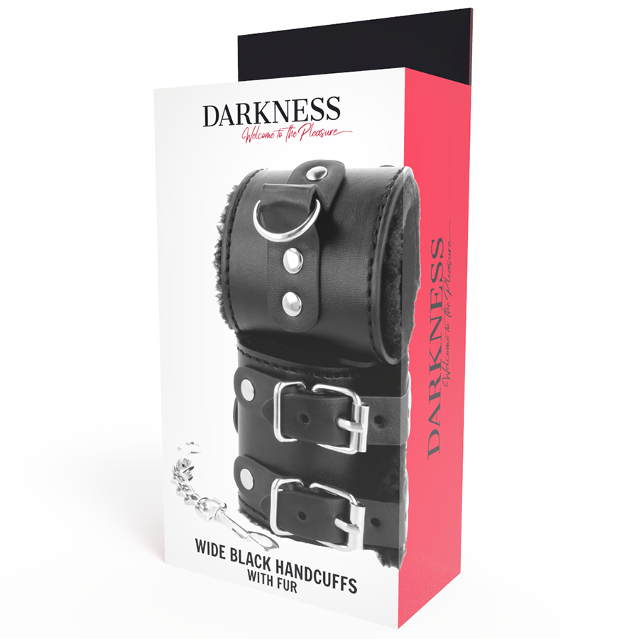 Darkness Bondage Darkness - Black Adjustable Leather Handcuffs With Lining