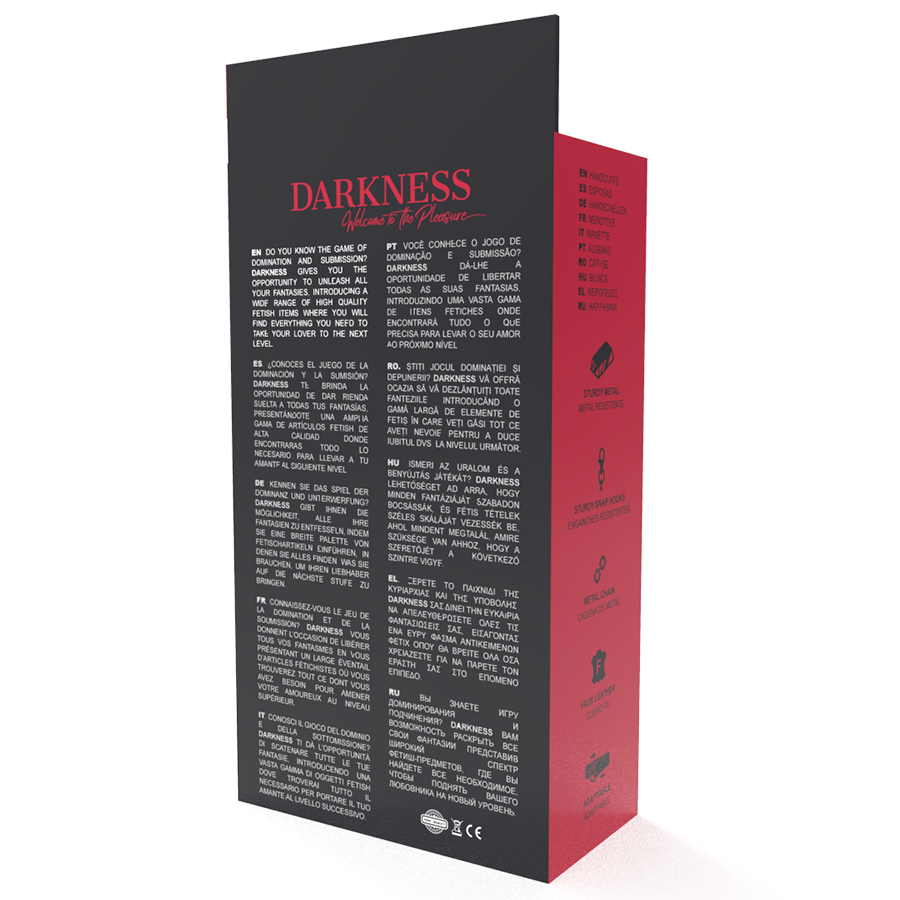Darkness Bondage Darkness - Skulls And Bones Black Spiked Handcuffs