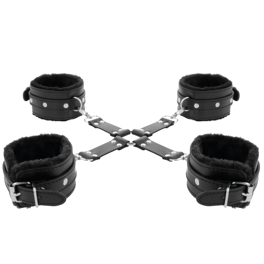Darkness Bondage Darkness - Leather Handcuffs For Foot And Hands Black
