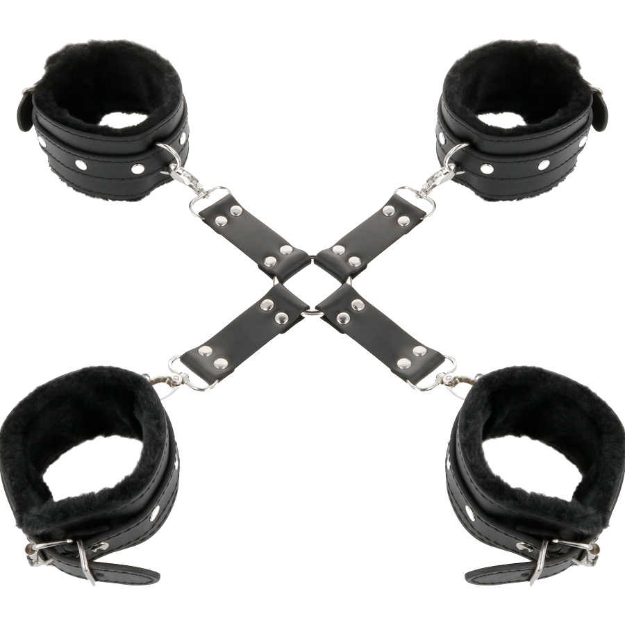 Darkness Bondage Darkness - Leather Handcuffs For Foot And Hands Black