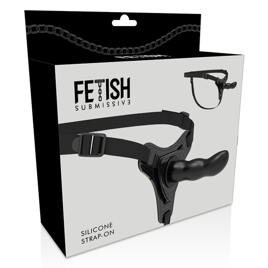 Fetish Submissive Harness Black Silicone G-Spot 16 Cm