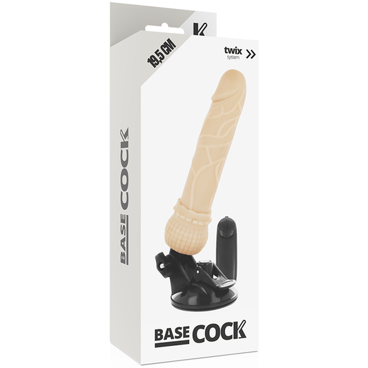Basecock Realistic Vibrator Remote Control Flesh 19.5 Cm -O- 4 Cm