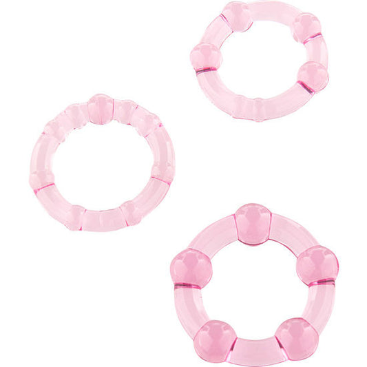 Seven Creations Set Of Three Pink Penis Rings