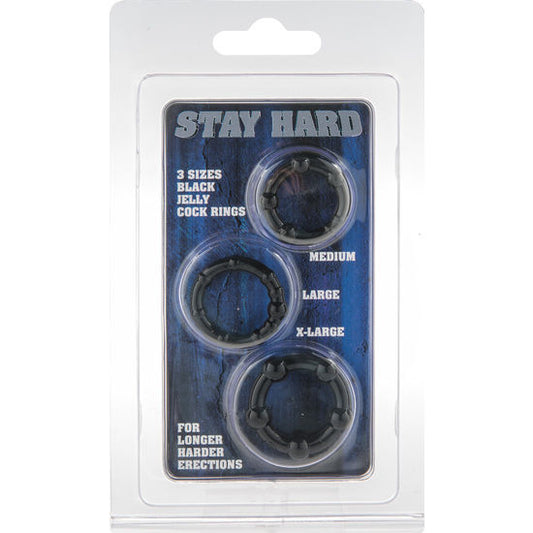 Seven Creations Set Of Three Black Penis Rings