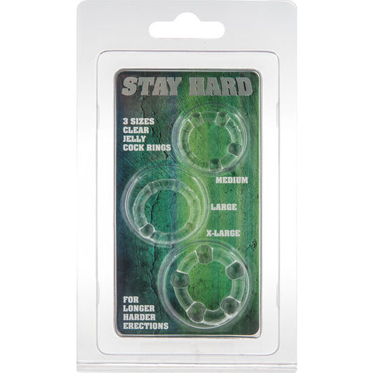 Seven Creations Set Of Three Transparent Penis Rings