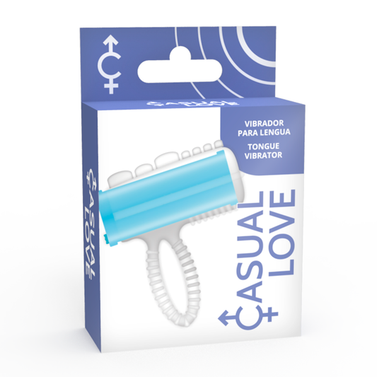Casual Love Ring Tongue Vibrating Blue
