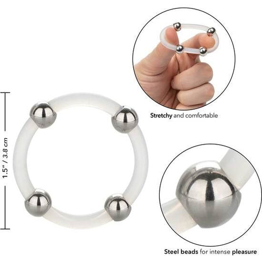 Calexotics Steel Beaded Silicone Ring L
