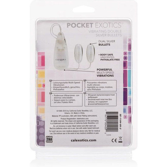 Calexotics Vibrating Bullets Silver Duo