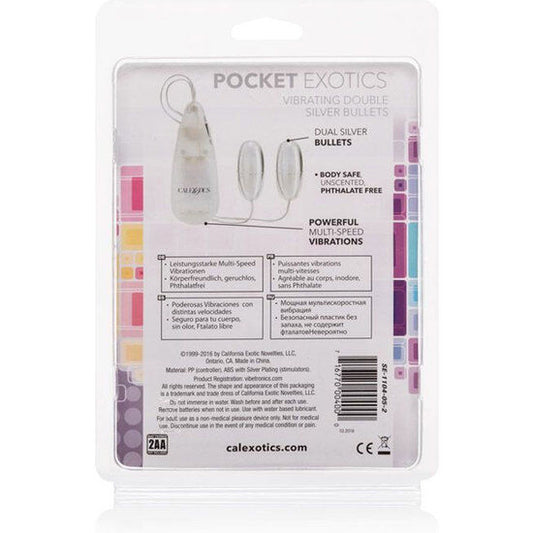 Calexotics Vibrating Bullets Silver Duo
