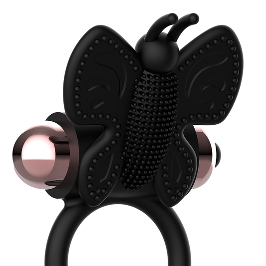Coquette Toys Coquette Chic Desire - Cock Ring Butterfly With Vibrator Black/ Gold