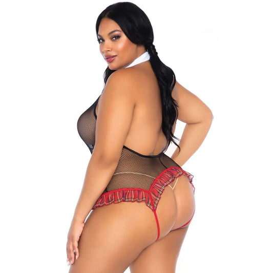 Leg Avenue Teddies Leg Avenue - Schoolgirl Crothless Fitness Teddy Plus Size
