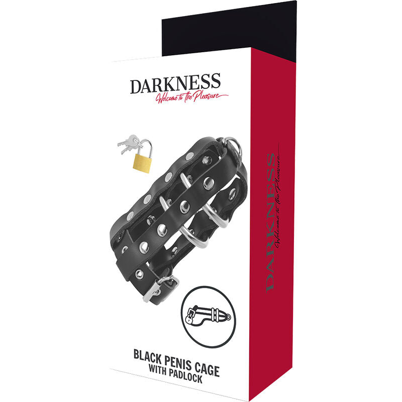 Darkness Bondage Darkness - Leather Chastity Cage With Lock