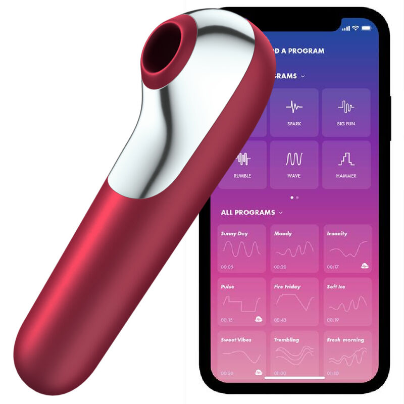 Satisfyer Connect Satisfyer - Dual Love Vibrator And Suctioner With Pulsed Air Red