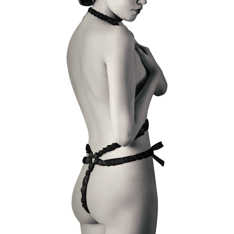 Coquette Accessories Coquette Chic Desire - Elastic Harness Set And Nipple Covers Black