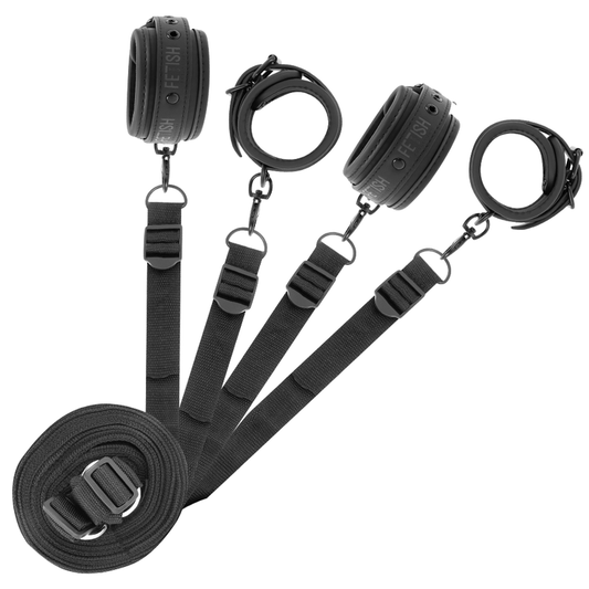 Fetish Submissive Bondage Fetish Submissive - Set Of Handcuffs And Ties With Noprene Lining