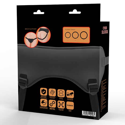 Cyber Silicock Strap-On Harness With 3 Rings Free