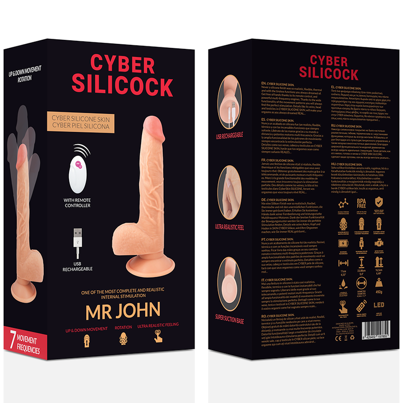 Cyber Silicock Remote Control Realistic Mr John 23.88 Cm -O- 4.3 Cm