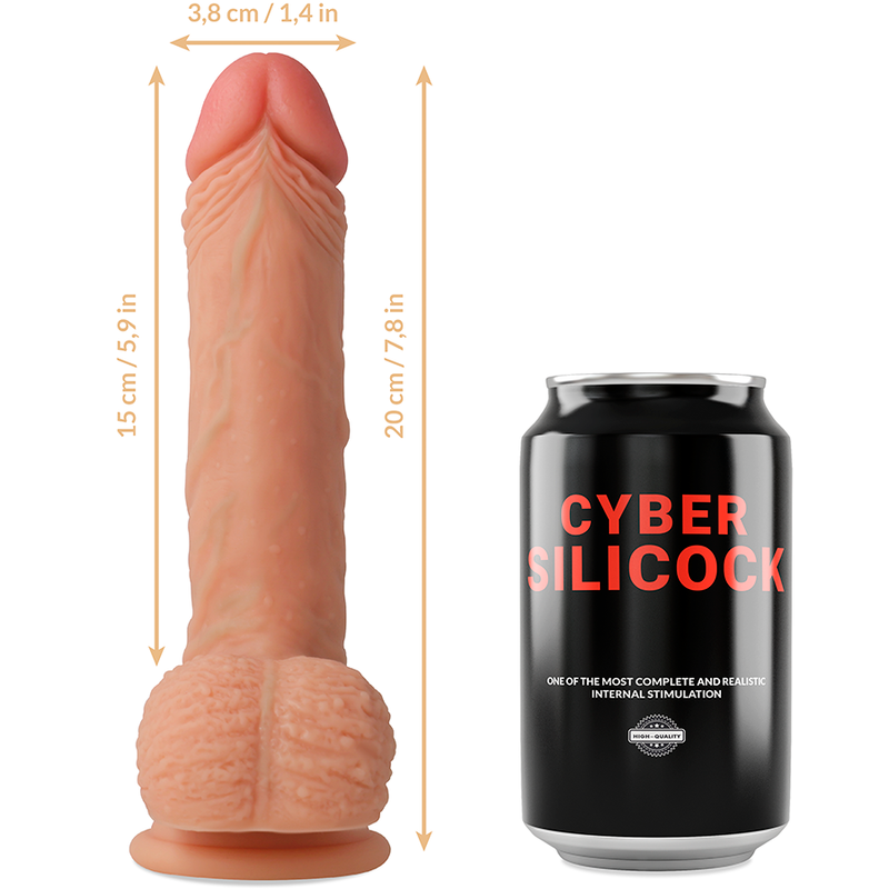Cyber Silicock Strap-On Freeman Liquid Silicone With 3 Rings Free 20 Cm -O- 3.8 Cm
