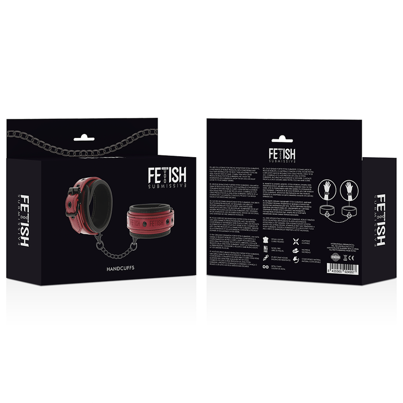 Fetish Submissive Dark Room Vegan Leather Handcuffs With Neoprene Lining