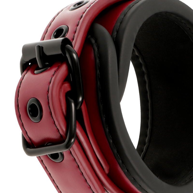 Fetish Submissive Dark Room Vegan Leather Handcuffs With Neoprene Lining