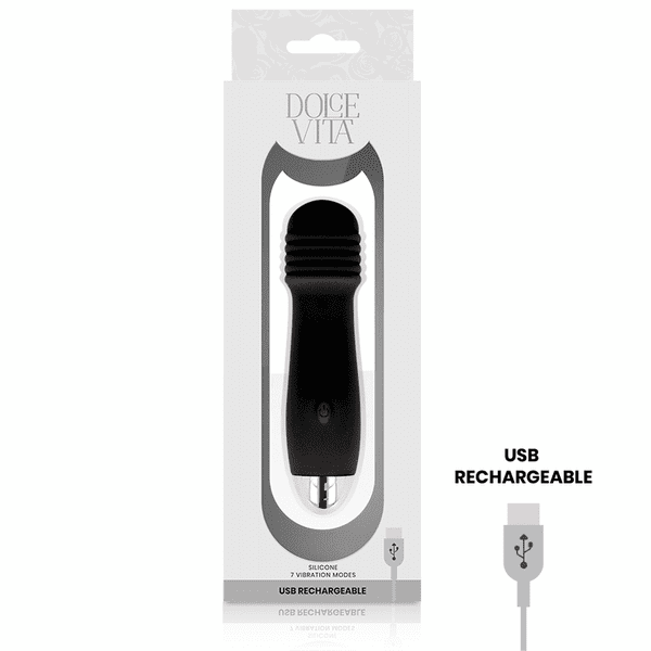 Dildo.dk Dolce Vita No.6 Genopladelig Sort Vibrator Silikone