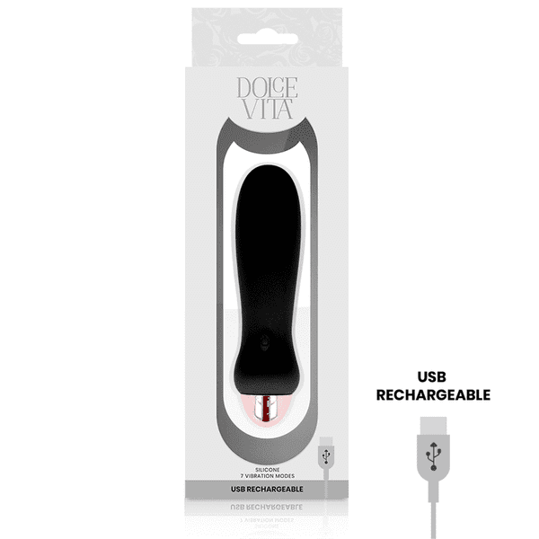 Dildo.dk Dolce Vita No.1 Genopladelig Sort Vibrator Silikone