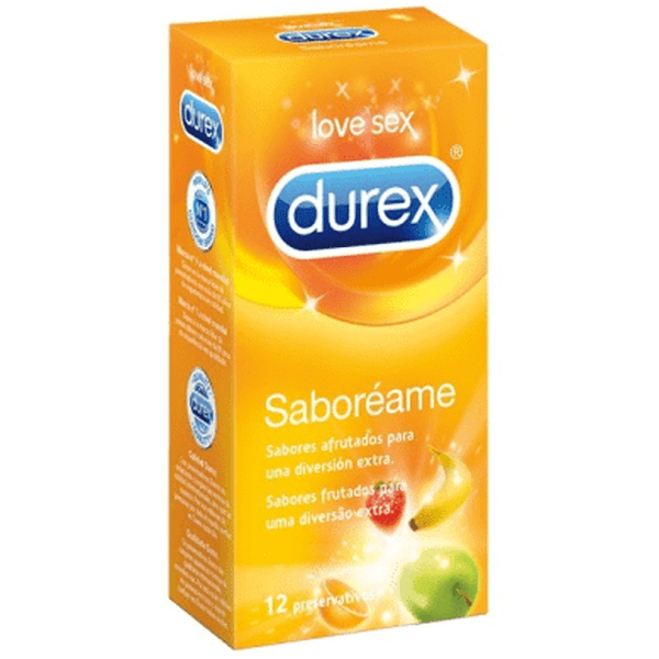 Dildo.dk Durex Sabocreame Kondomer Med Smag Og Duft Af Jordbær, Banan, Æble Og Appelsiner - 12 Stk.