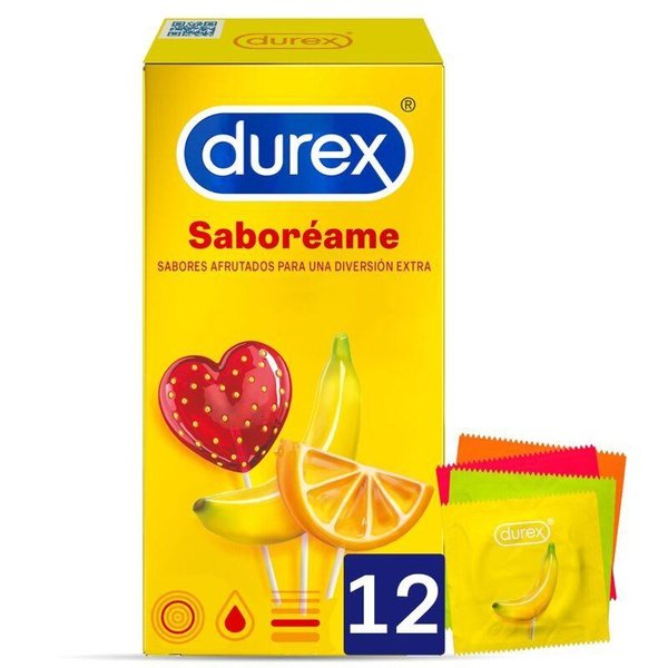 Durex Sabocreame Kondomer Med Smag Og Duft Af Jordbær, Banan, Æble Og Appelsiner - 12 Stk.