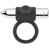 Black & Silver Cameron Vibrator Penis Ring